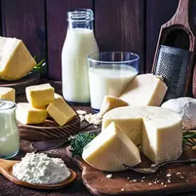 Fresh milk, cheese, and butter from local dairies